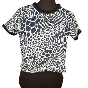 ADIDAS Leopard Crewneck Cropped T-Shirt | NWT | Size Medium